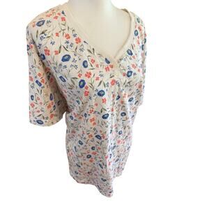 bobbie brooks woman short sleeve v neck floral womens plus size 26